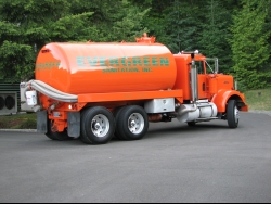 Evergreen Sanitation truck orange