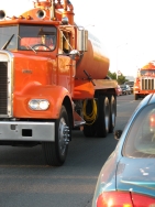 Evergreen Sanitation truck at work